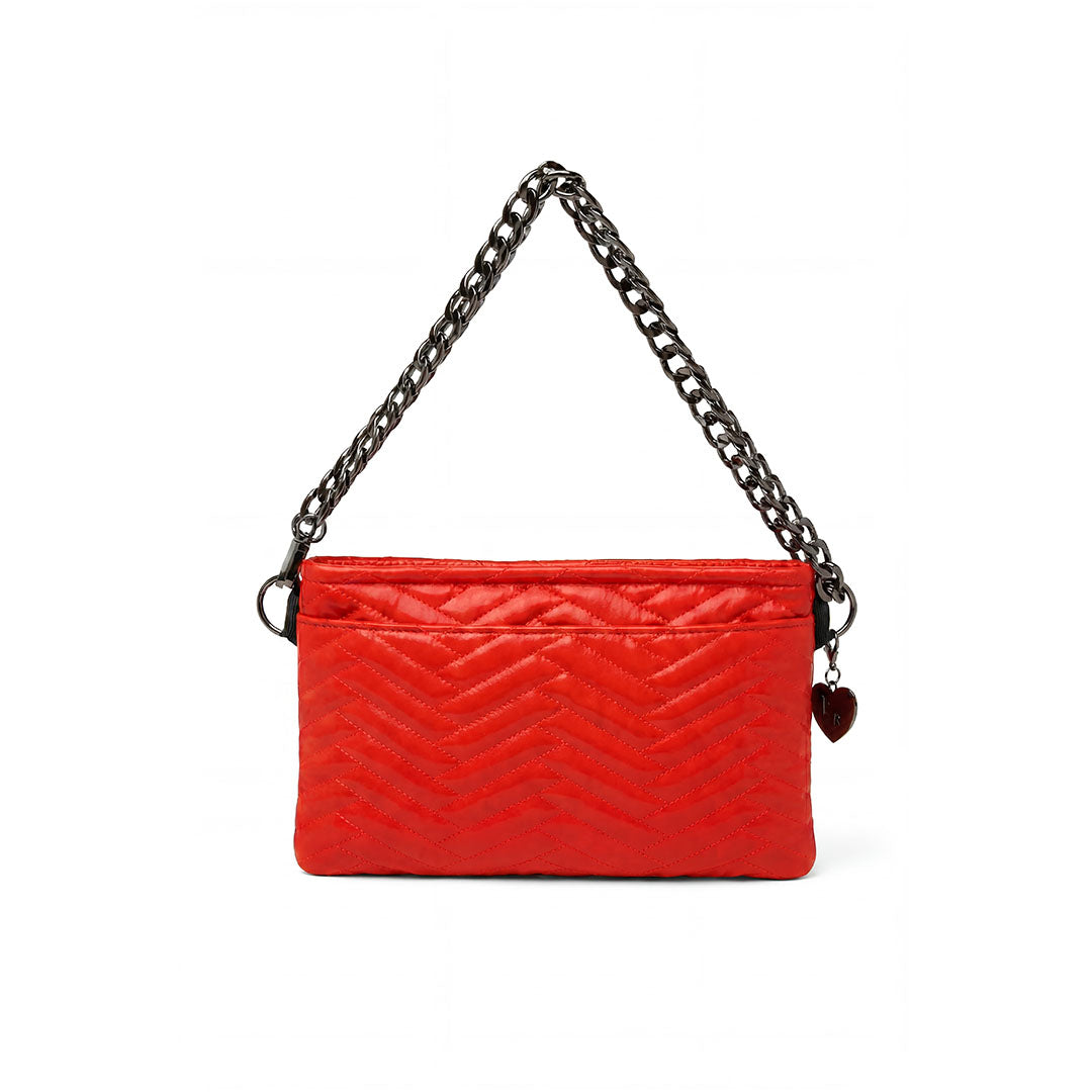 Vermillion Leather with Moto Quilting