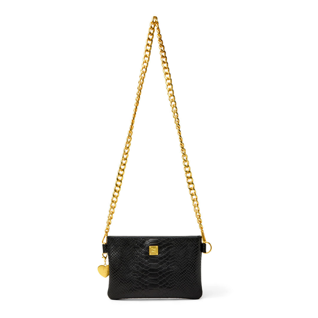 Black Python Leather