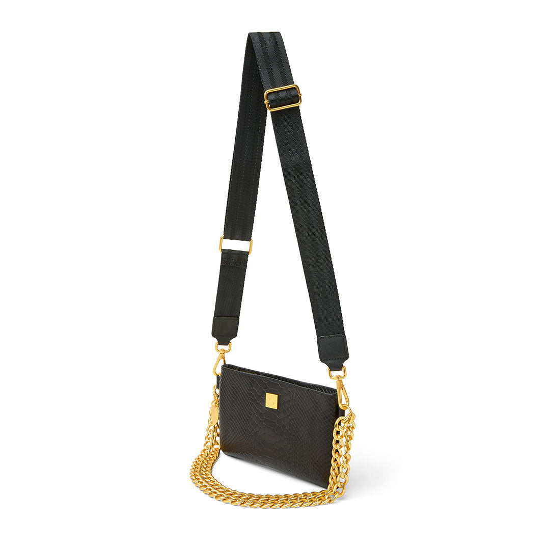 Black Python Leather