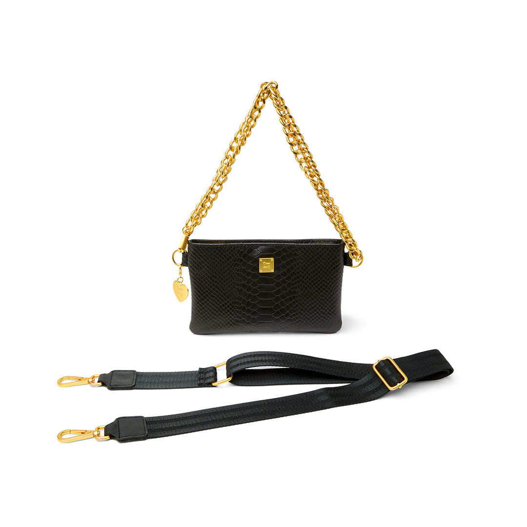Black Python Leather