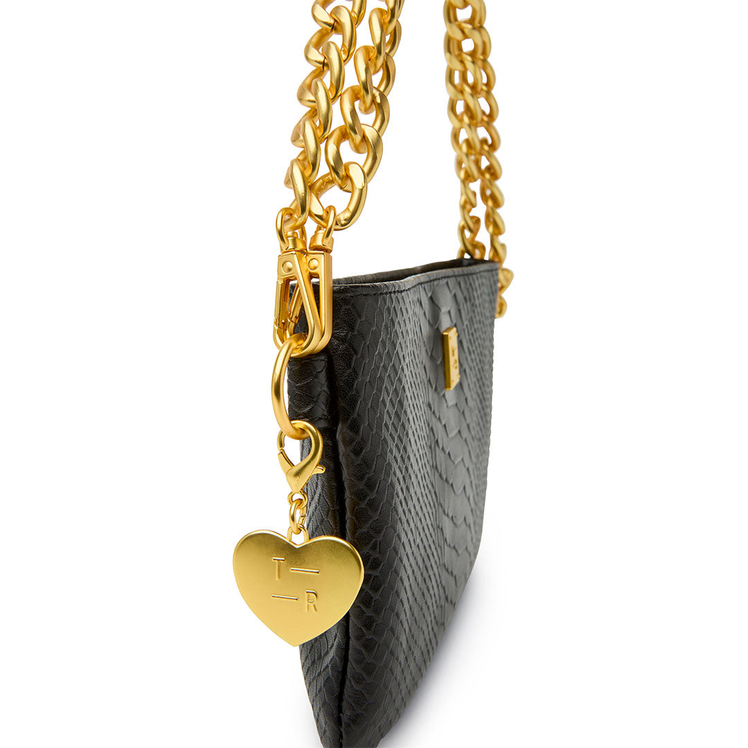 Black Python Leather