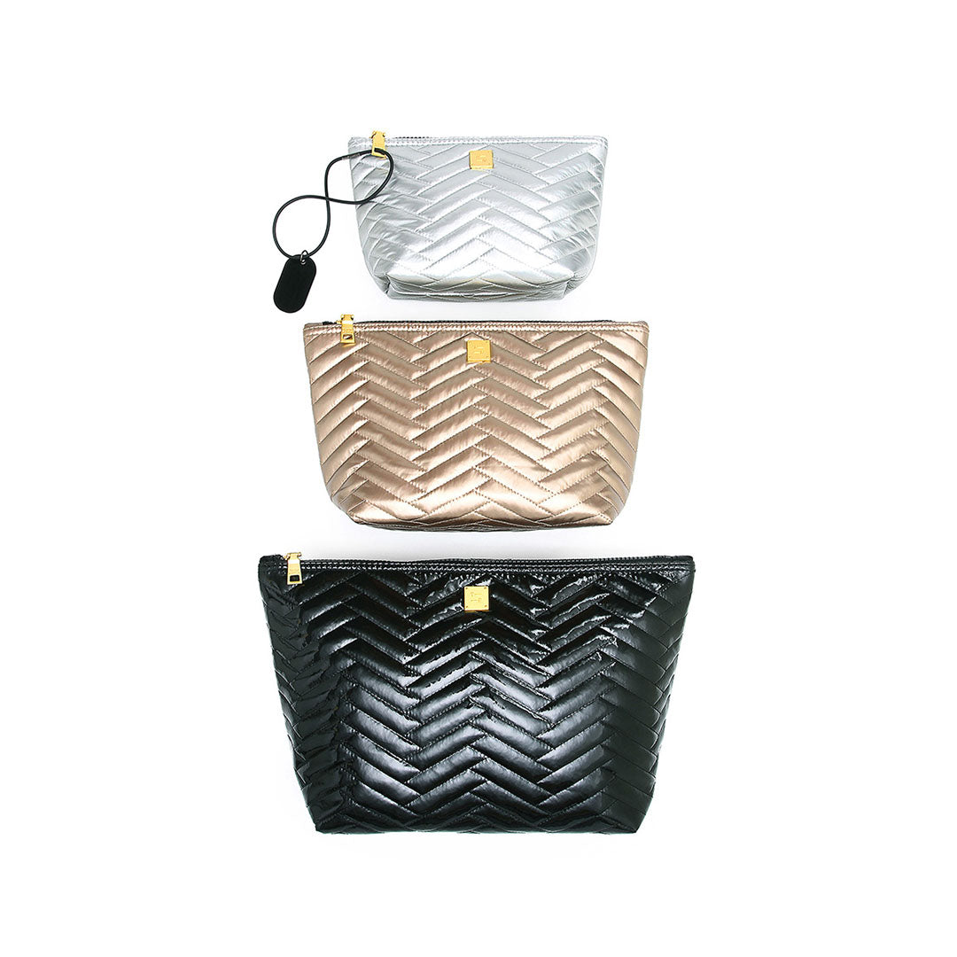 Black Patent Moto Pearl Cashmere Moto and Pearl Silver Moto