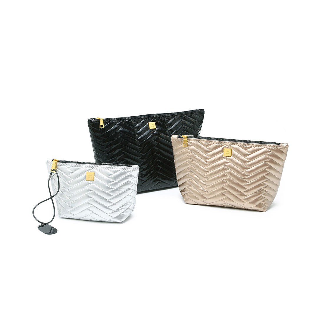 Black Patent Moto Pearl Cashmere Moto and Pearl Silver Moto