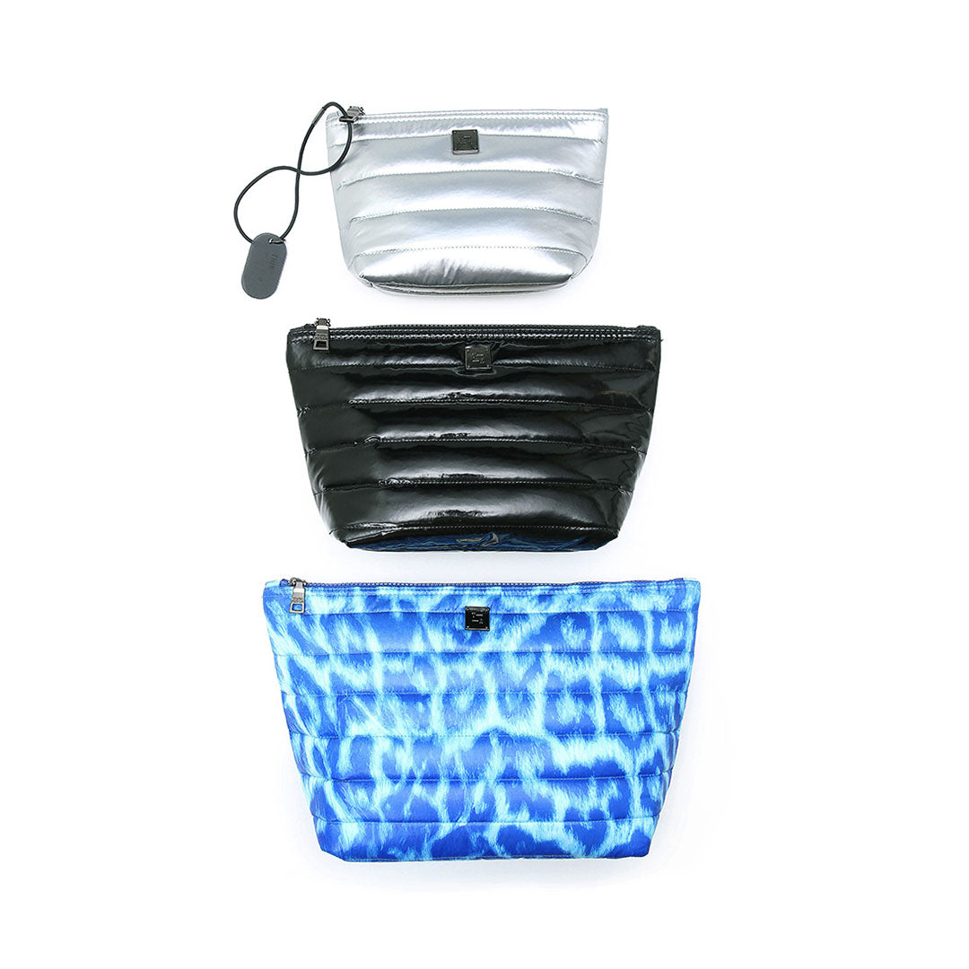 Blue Leopard Black Patent and Pearl Silver