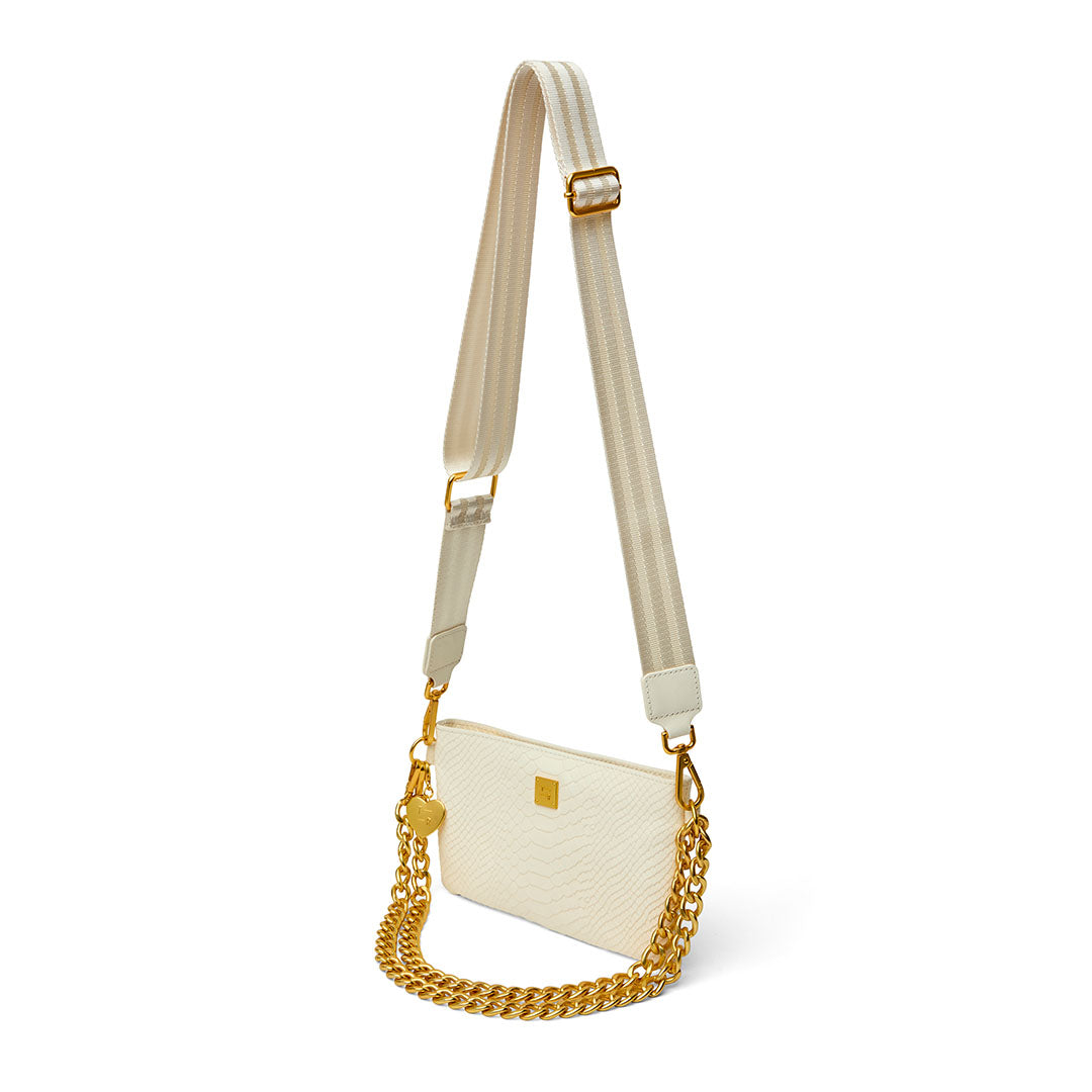 Cream Python Leather