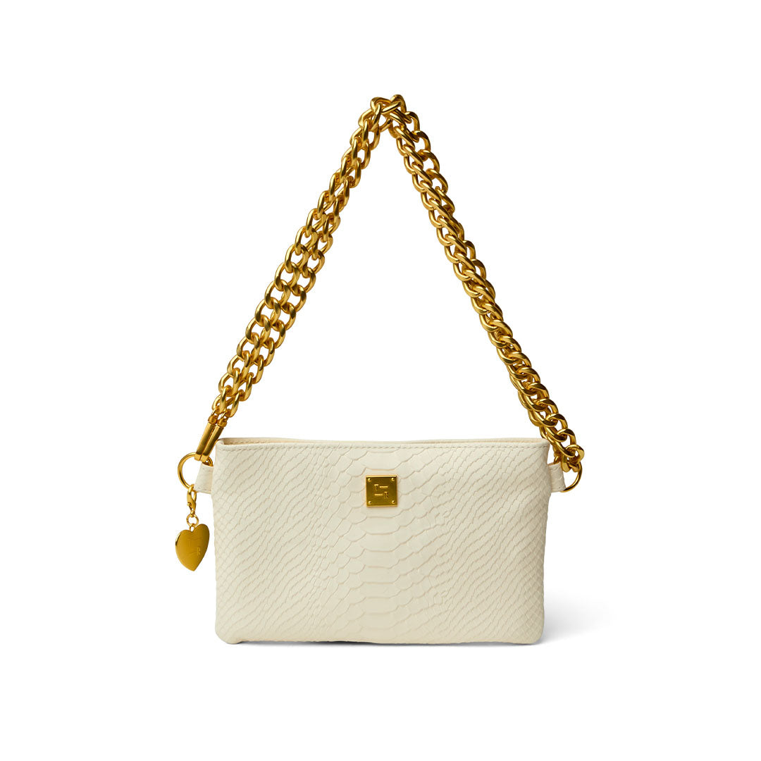 Cream Python Leather