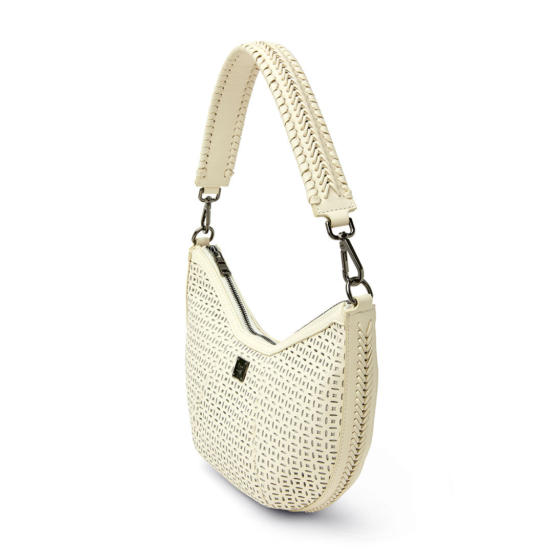 Posh Cream Perforated Leather
