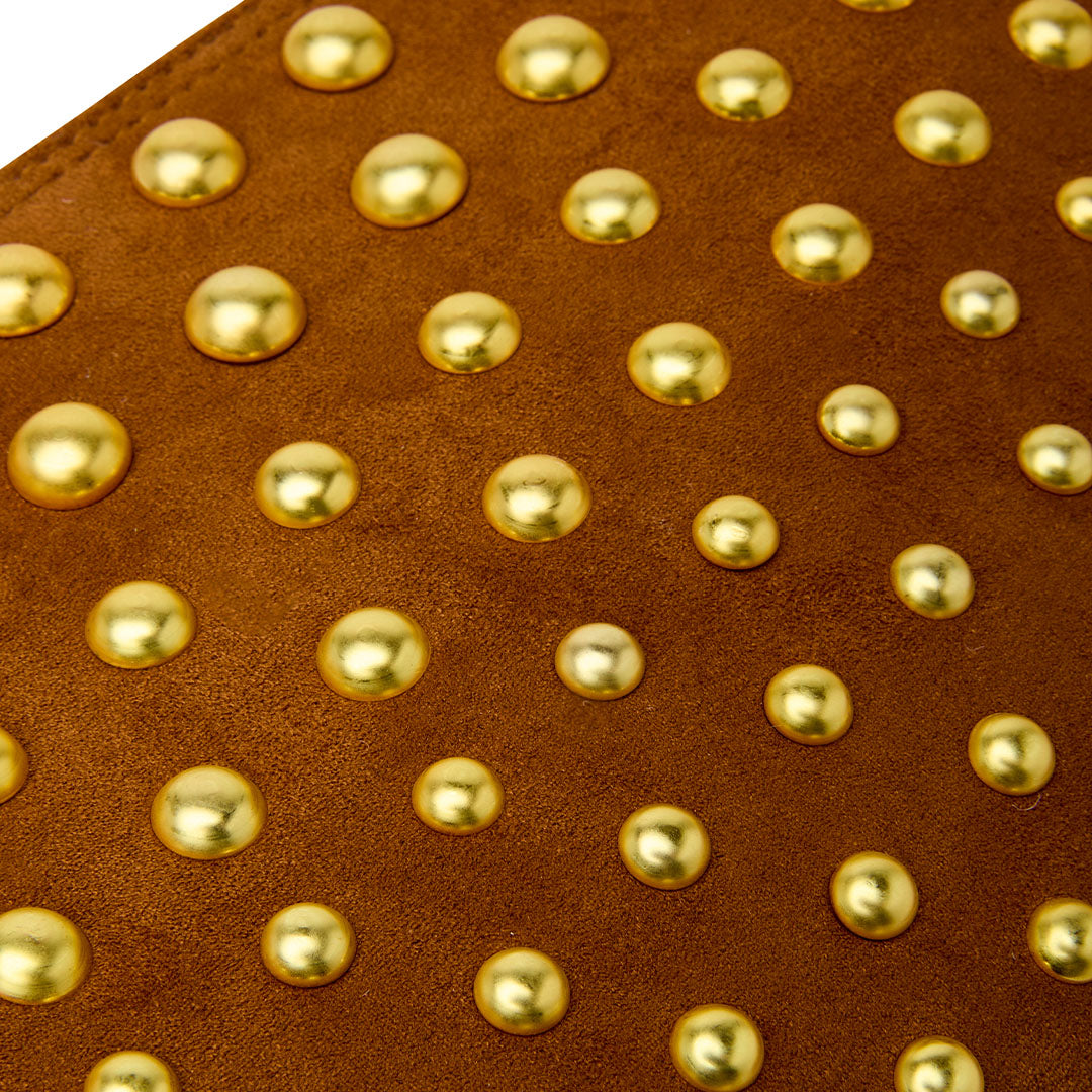 Dark Golden Suede with Gold Studs