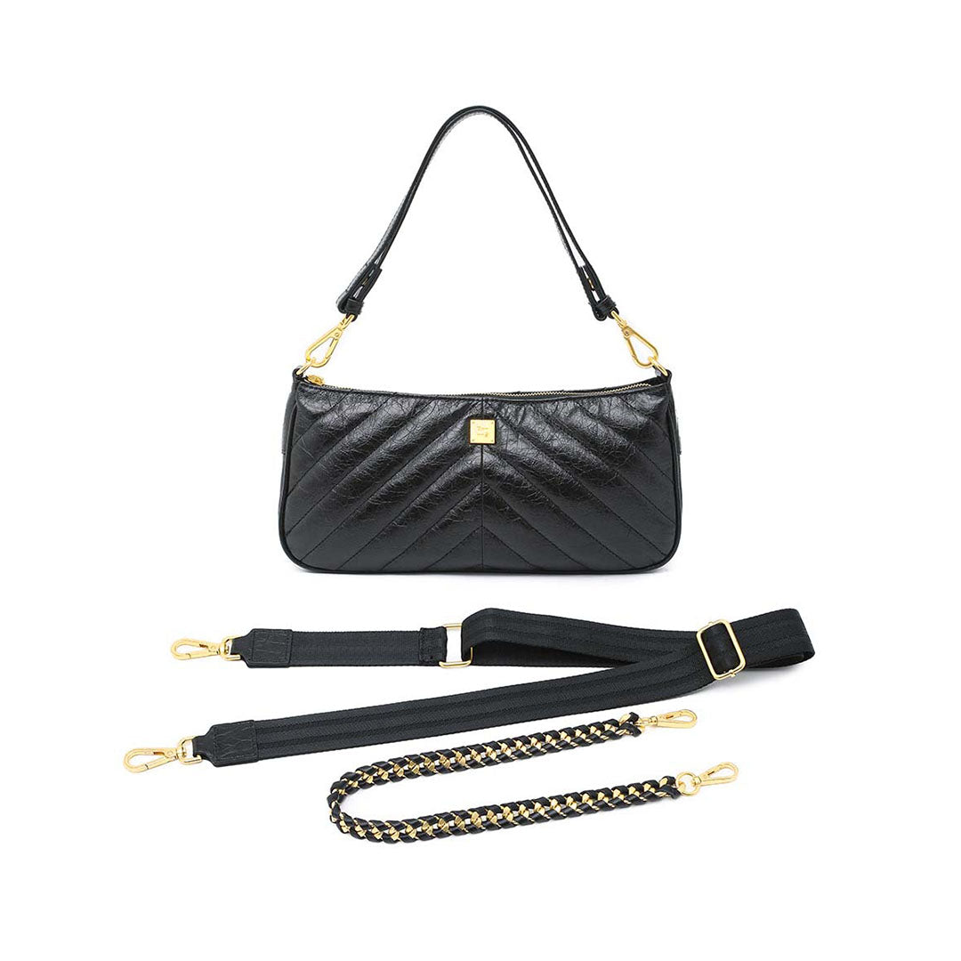 Black Crinkle Leather