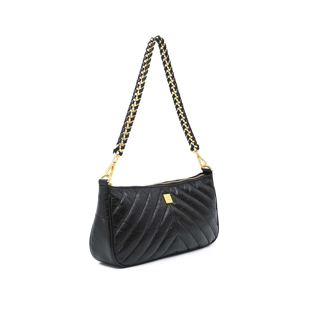 Black Crinkle Leather