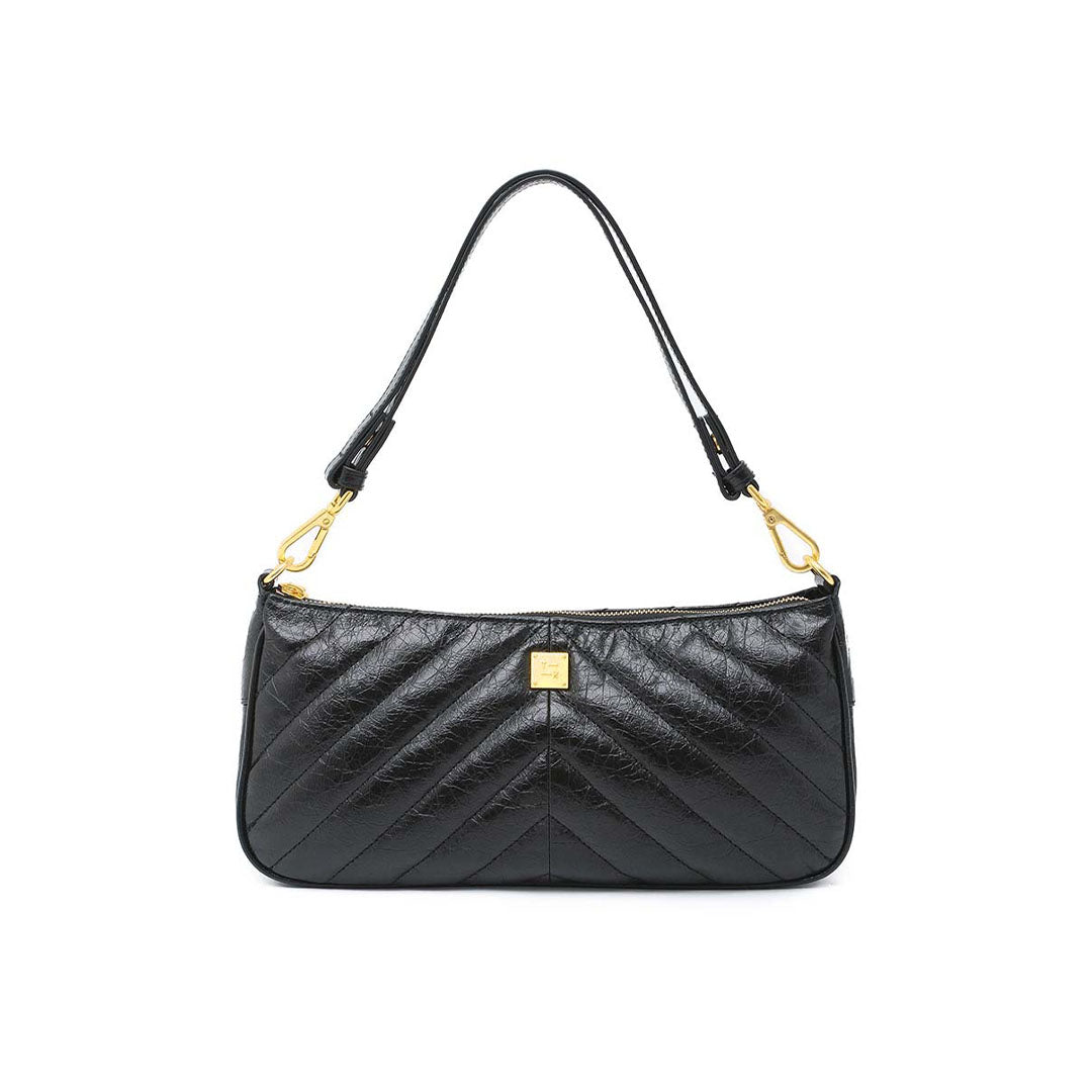Black Crinkle Leather