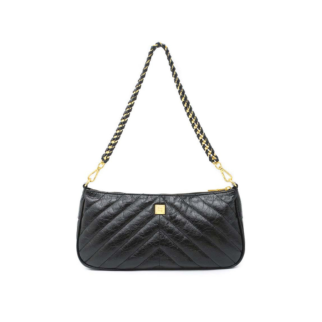 Black Crinkle Leather