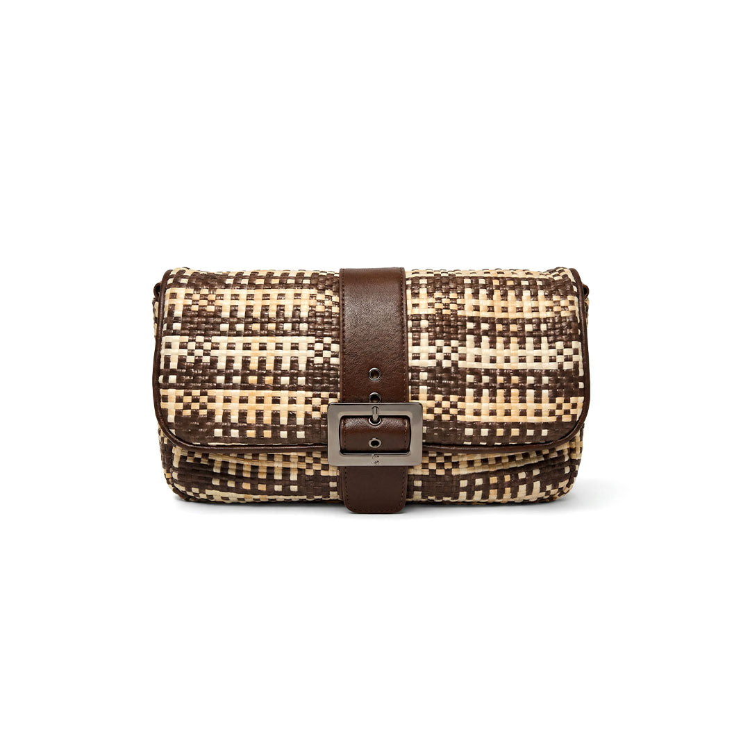 Dune Plaid Raffia with Espresso Luxe