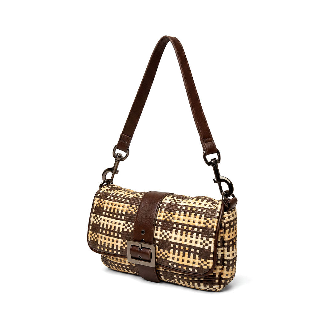 Dune Plaid Raffia with Espresso Luxe