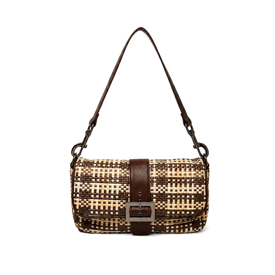 Dune Plaid Raffia with Espresso Luxe