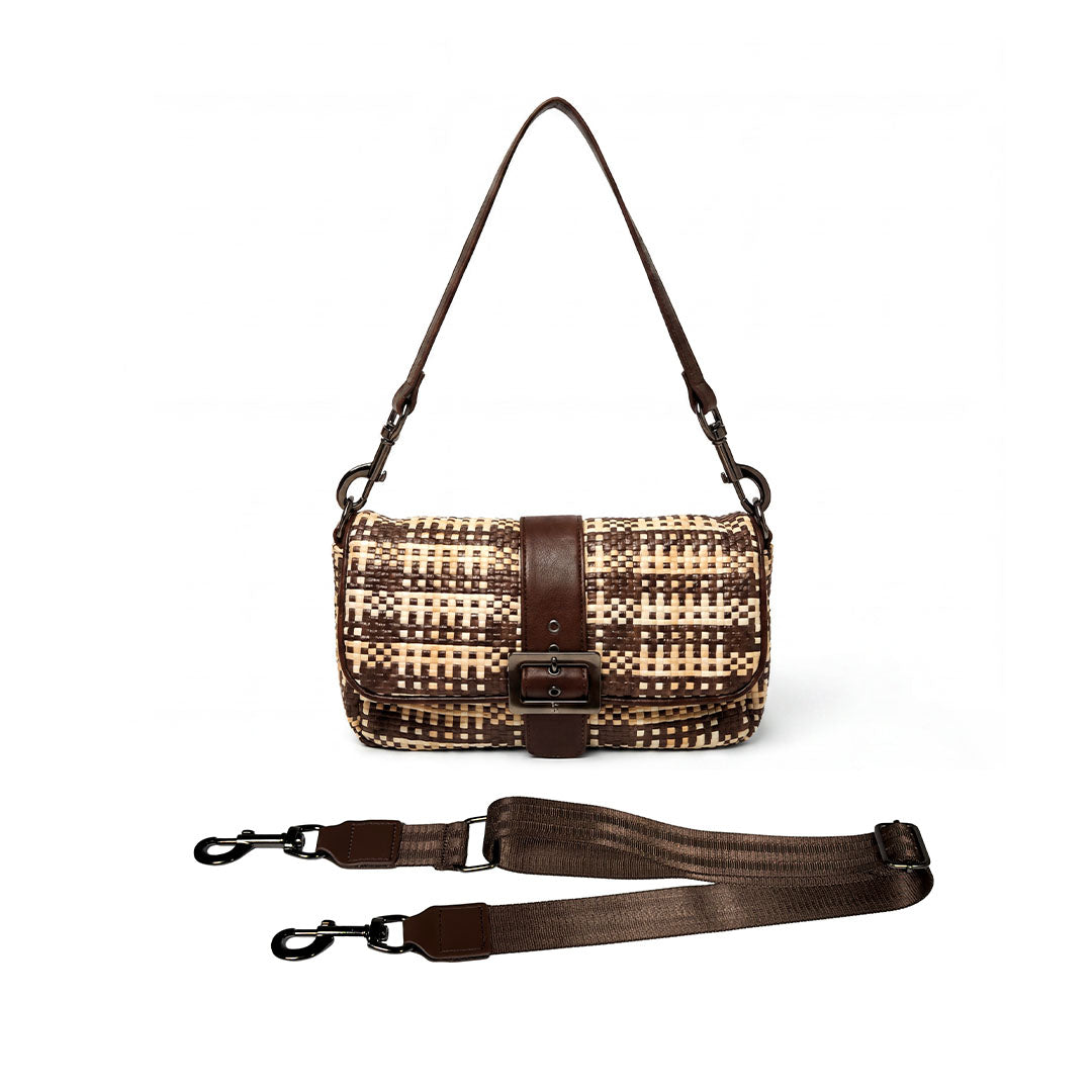 Dune Plaid Raffia with Espresso Luxe