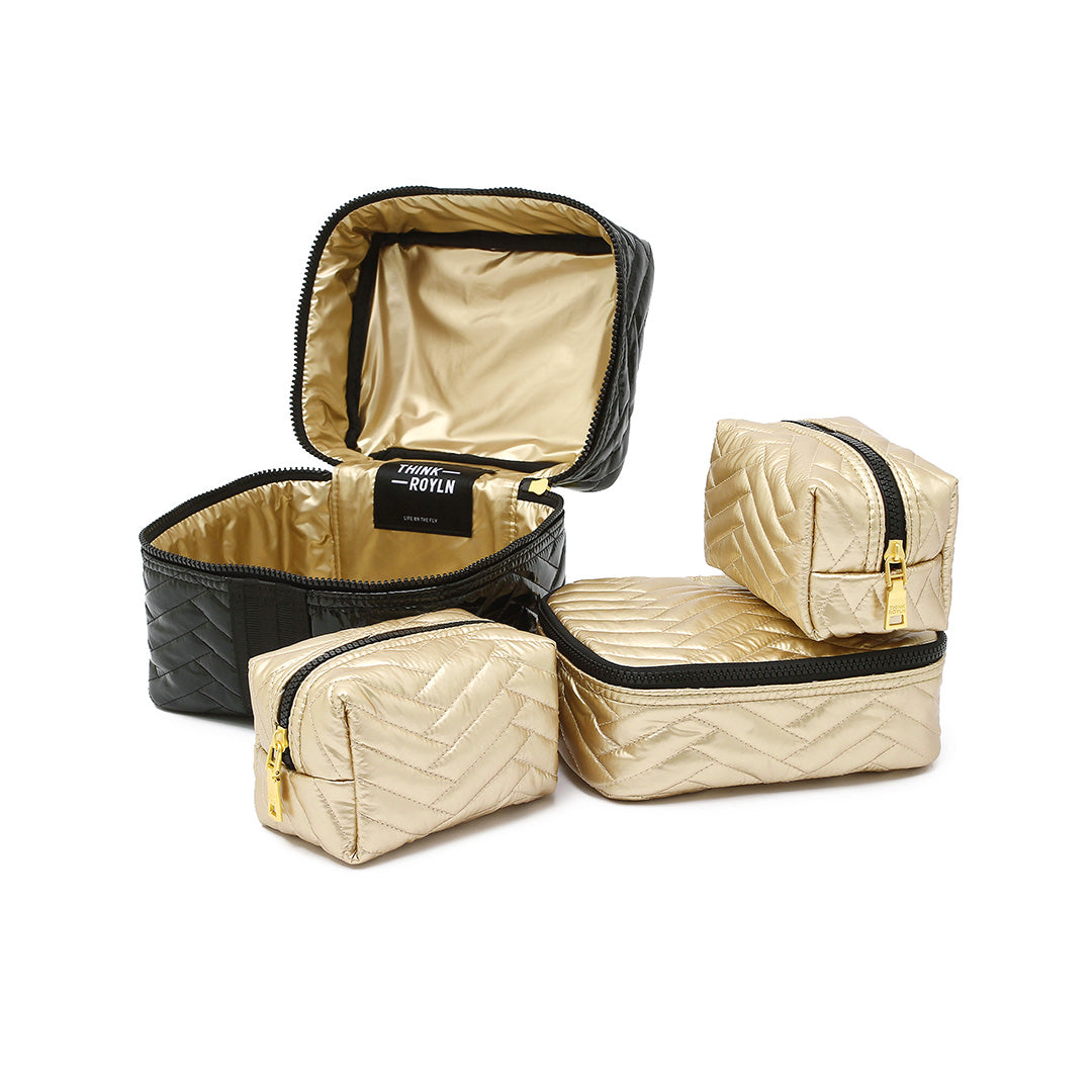 Black Patent Moto and Mineral Gold