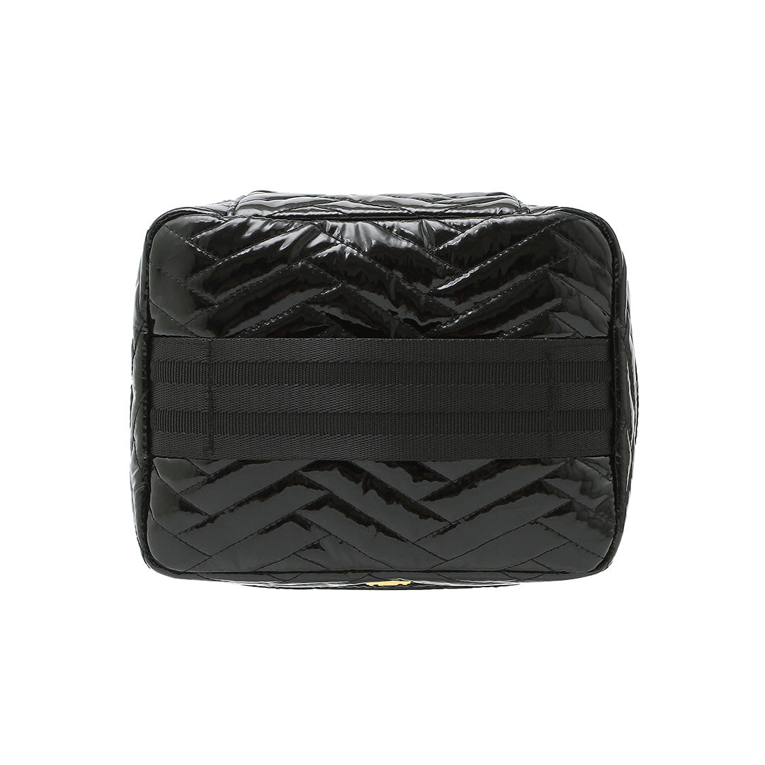 Black Patent Moto and Mineral Gold