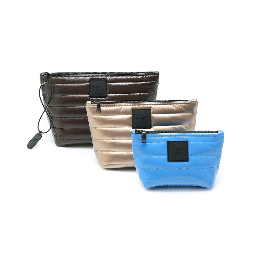 Glossy Chocolate Pearl Cashmere and Azure Patent