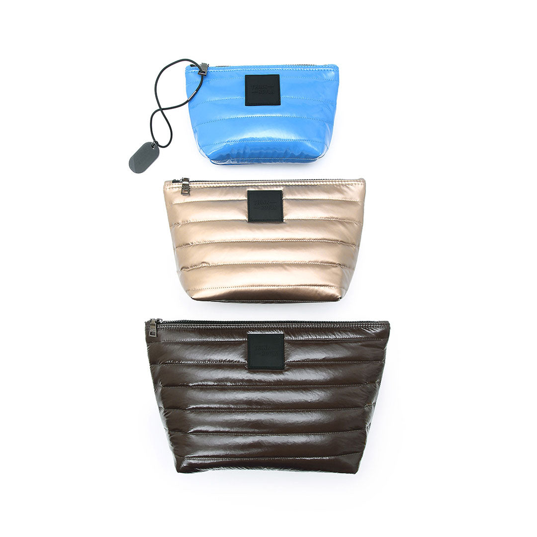 Glossy Chocolate Pearl Cashmere and Azure Patent