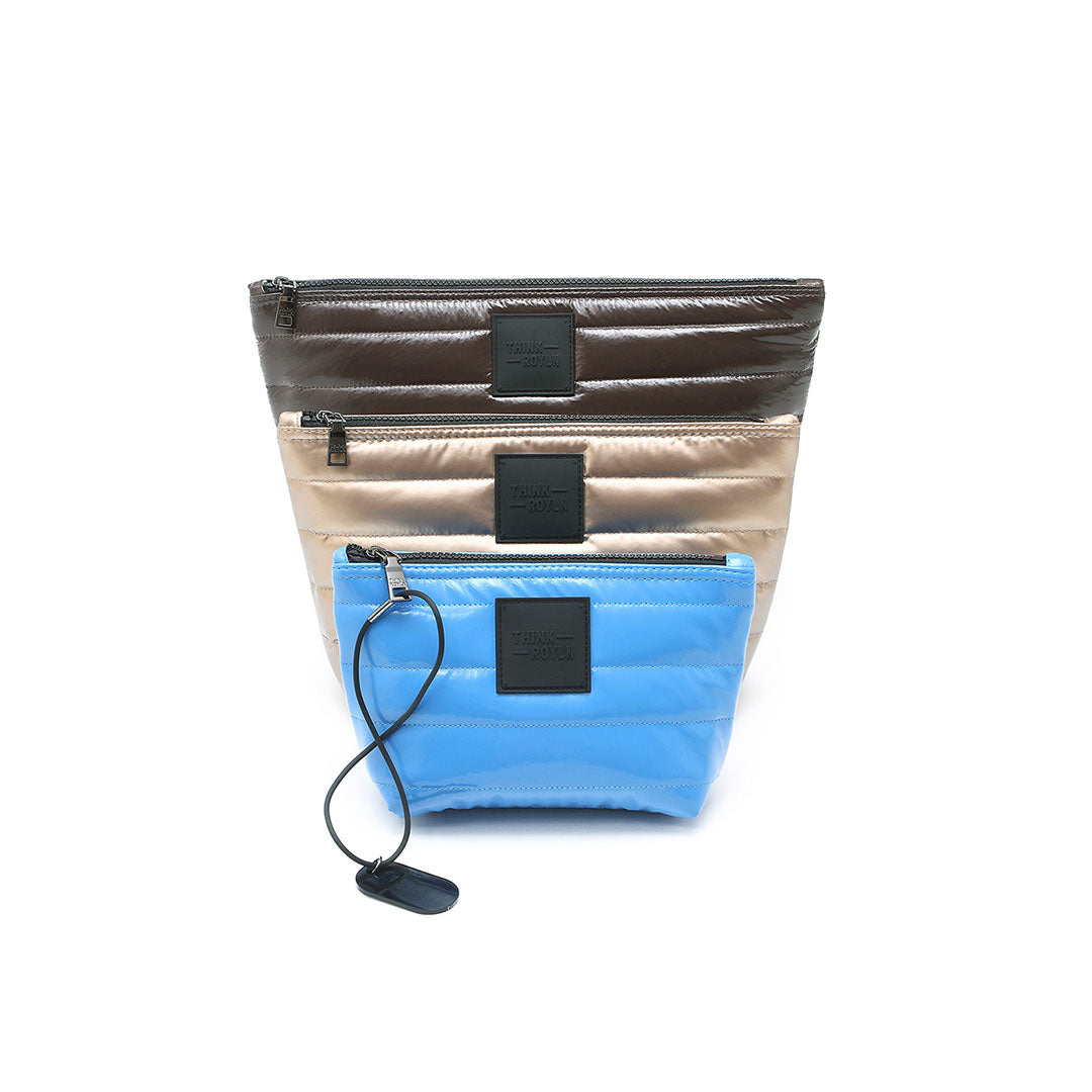 Glossy Chocolate Pearl Cashmere and Azure Patent