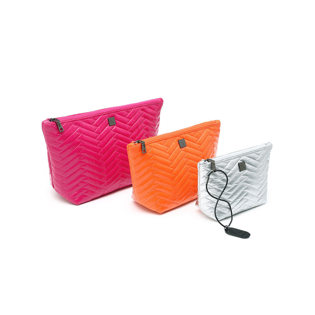 Glossy Fuchsia Moto Glossy Orange Moto and Pearl Silver Moto