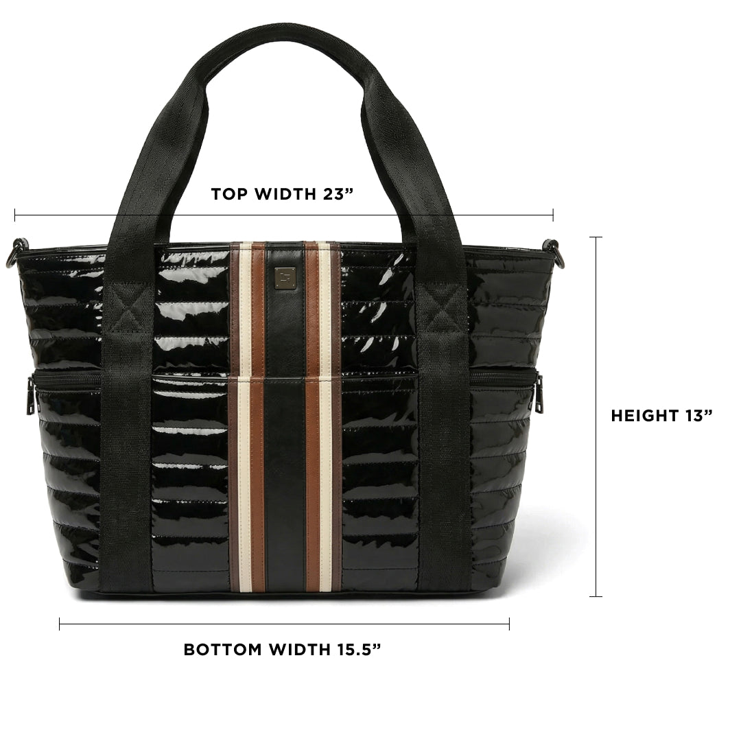 Black Patent and Colorblock Luxe Stripe