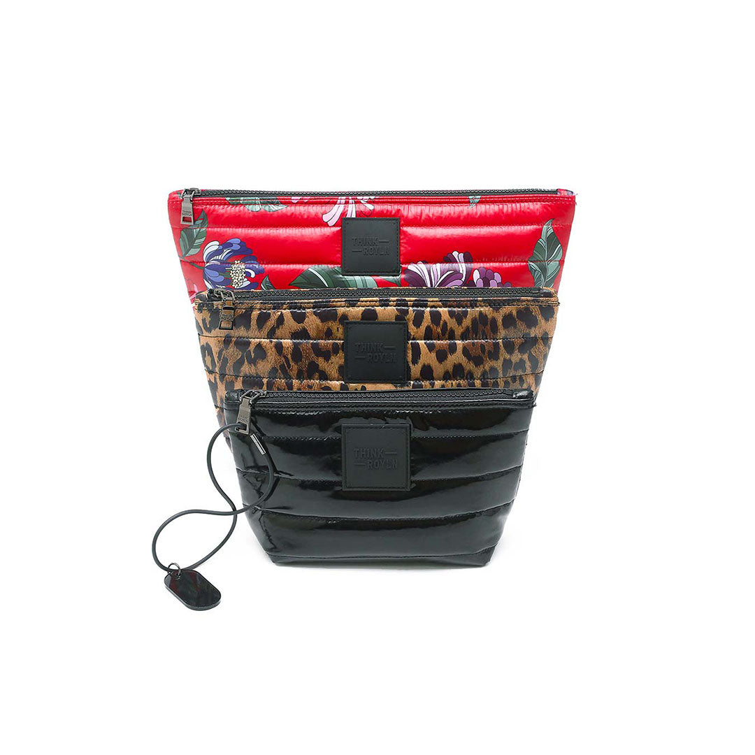 Lipstick Floral Leopard and Black Patent