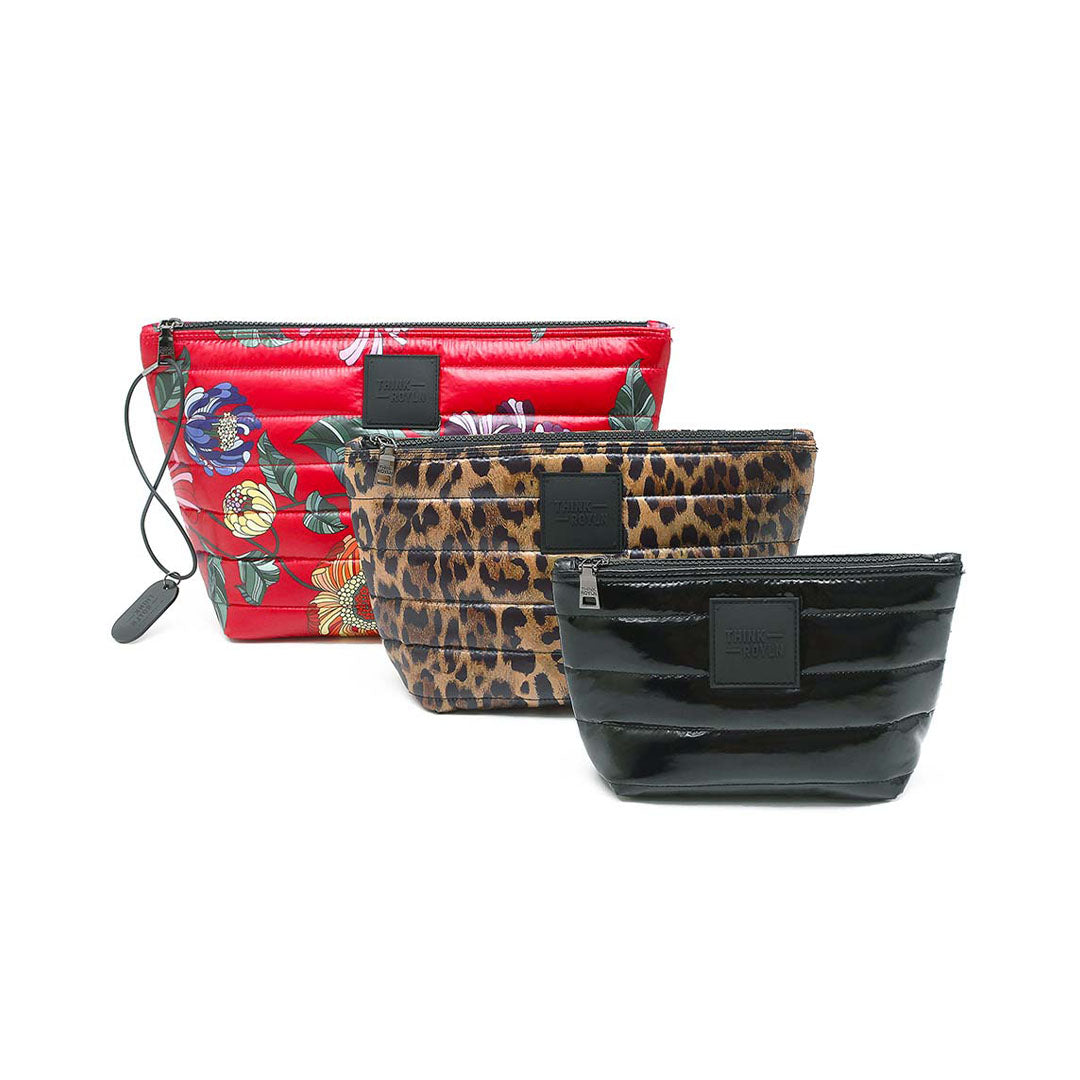 Lipstick Floral Leopard and Black Patent