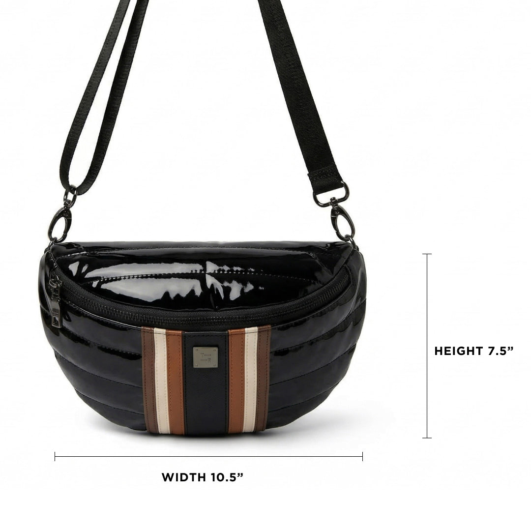 Black Patent and Colorblock Luxe Stripe