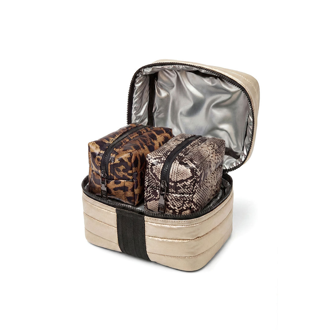 Pearl Cashmere Black Patent Pearl Leopard and Pearl Python