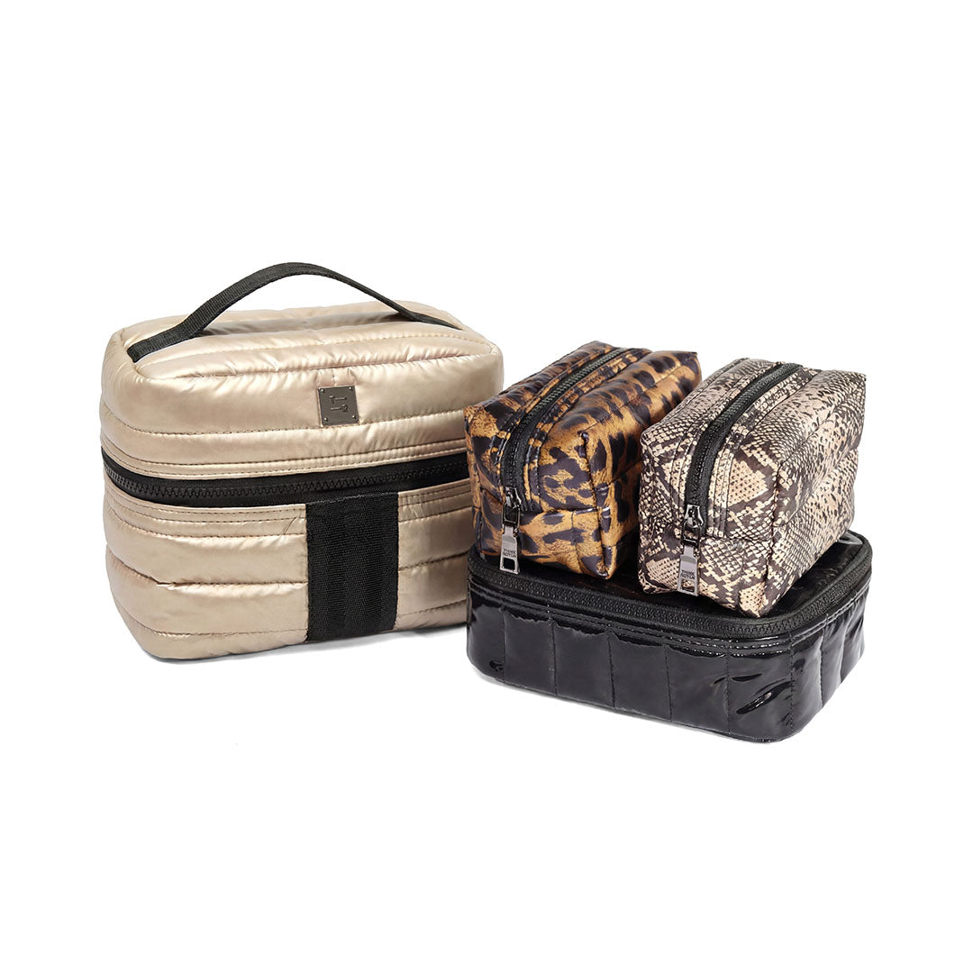 Pearl Cashmere Black Patent Pearl Leopard and Pearl Python