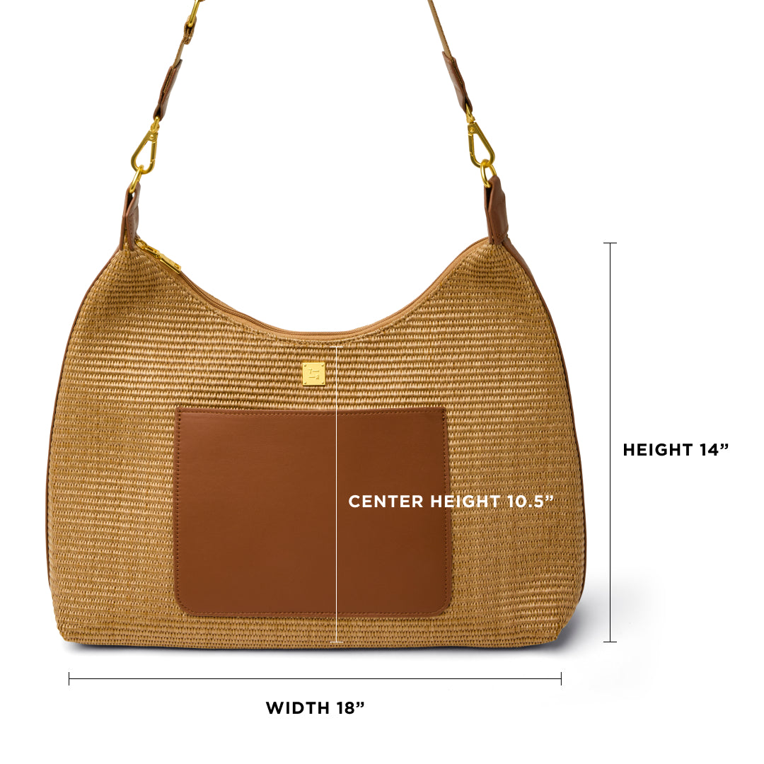 Sand Dune Raffia and Mocha Leather