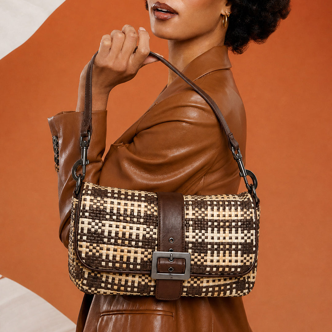 Dune Plaid Raffia with Espresso Luxe