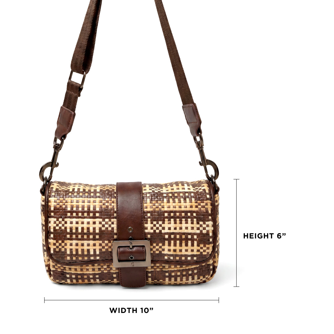 Dune Plaid Raffia with Espresso Luxe