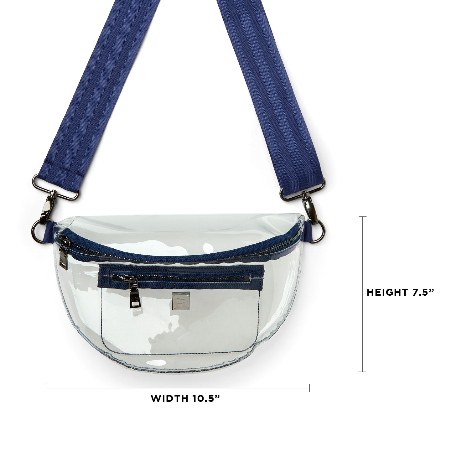 Clear Plastic with Navy Strap