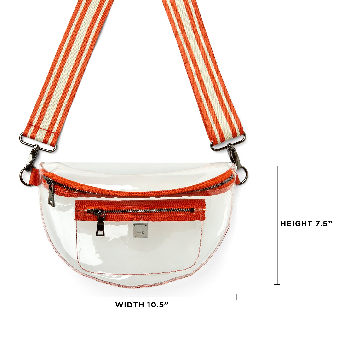 Clear Plastic with Burnt Orange White Strap