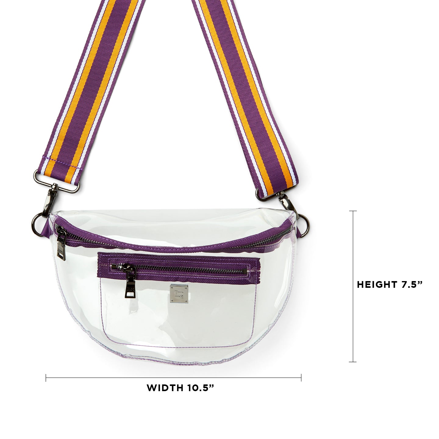 Clear Plastic with Purple & Gold Strap