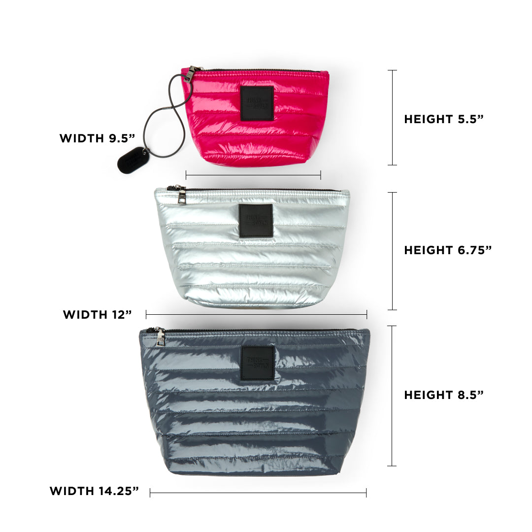 Carbon Patent Pearl Silver and Glossy Fuchsia