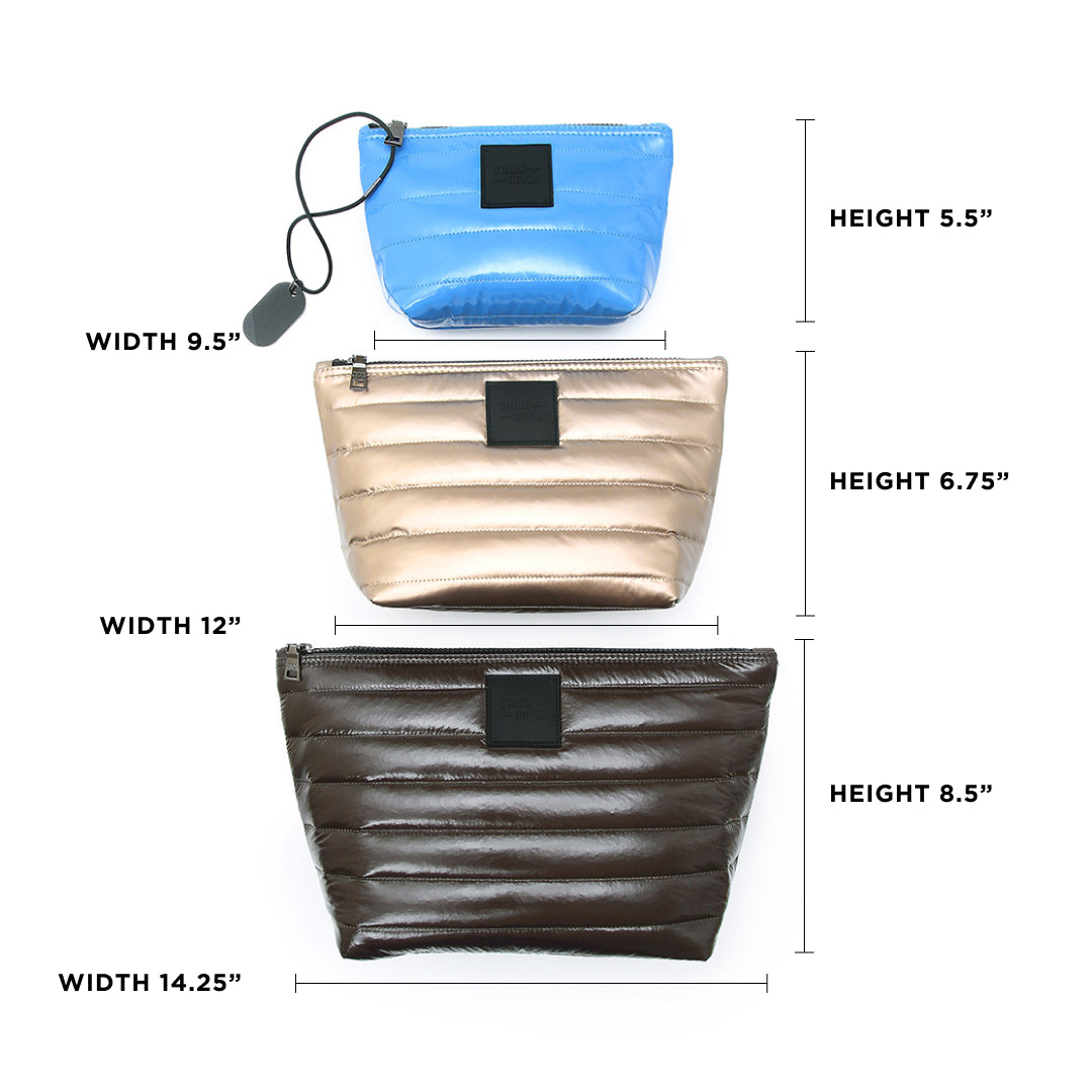 Glossy Chocolate Pearl Cashmere and Azure Patent