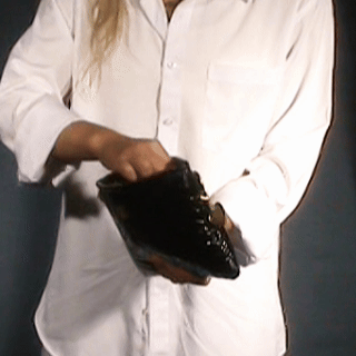 Black Patent with Moto Quilting