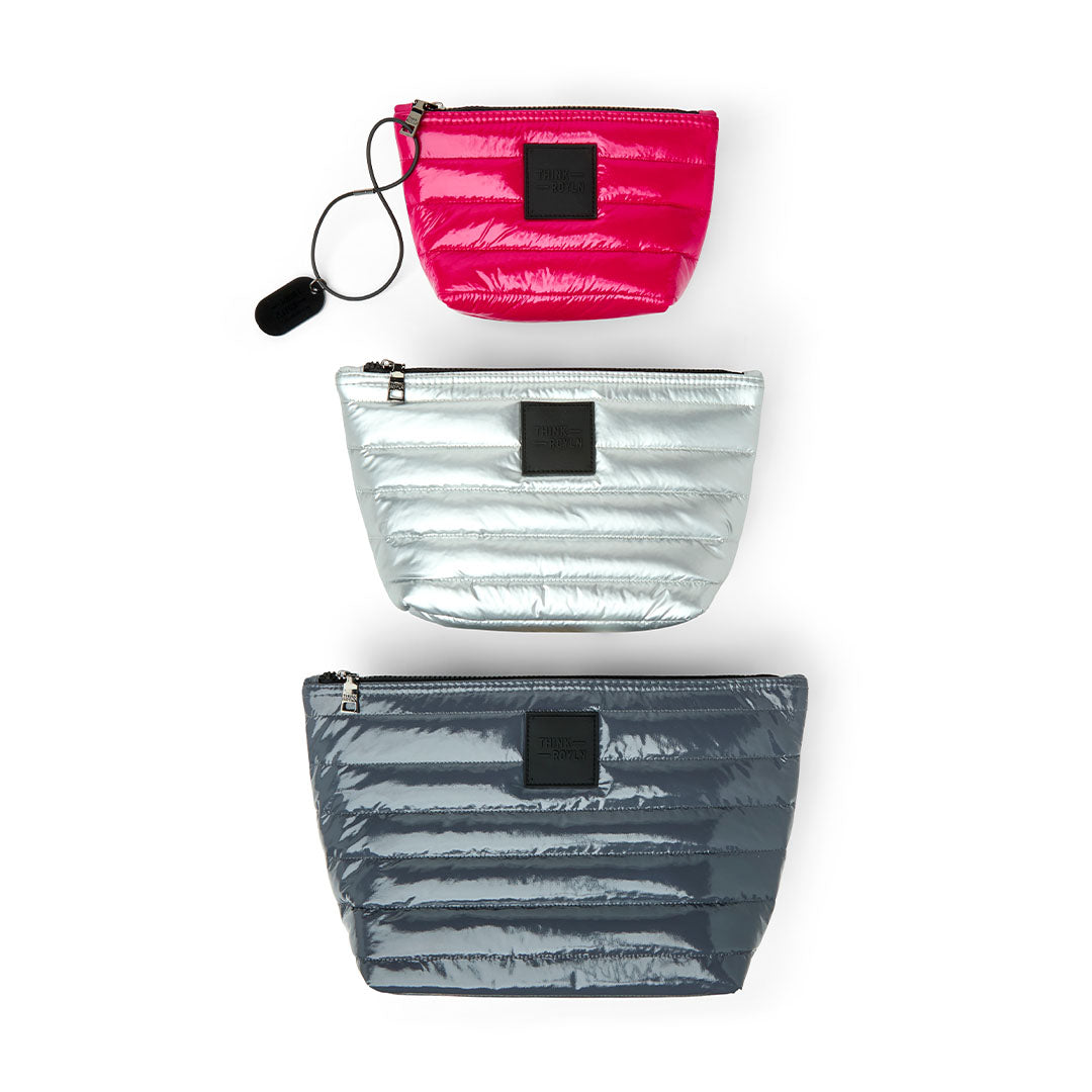 Carbon Patent Pearl Silver and Glossy Fuchsia