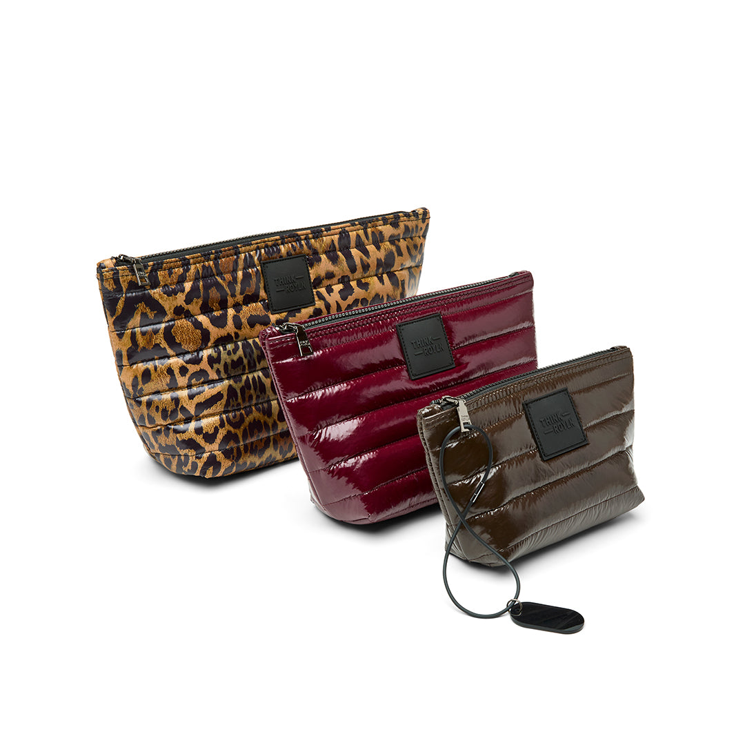 Leopard Glossy Deep Burgundy and Glossy Chocolate