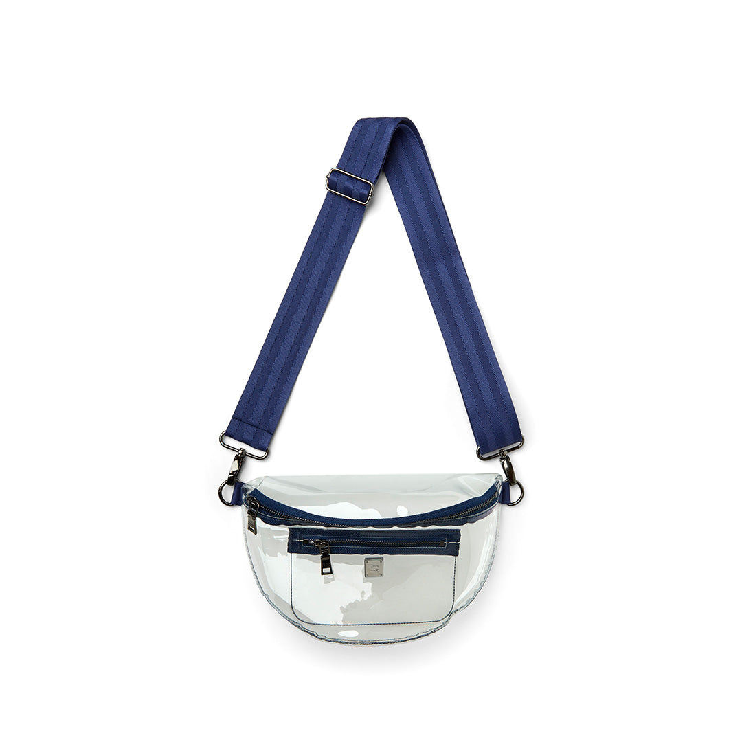 Clear Plastic with Navy Strap