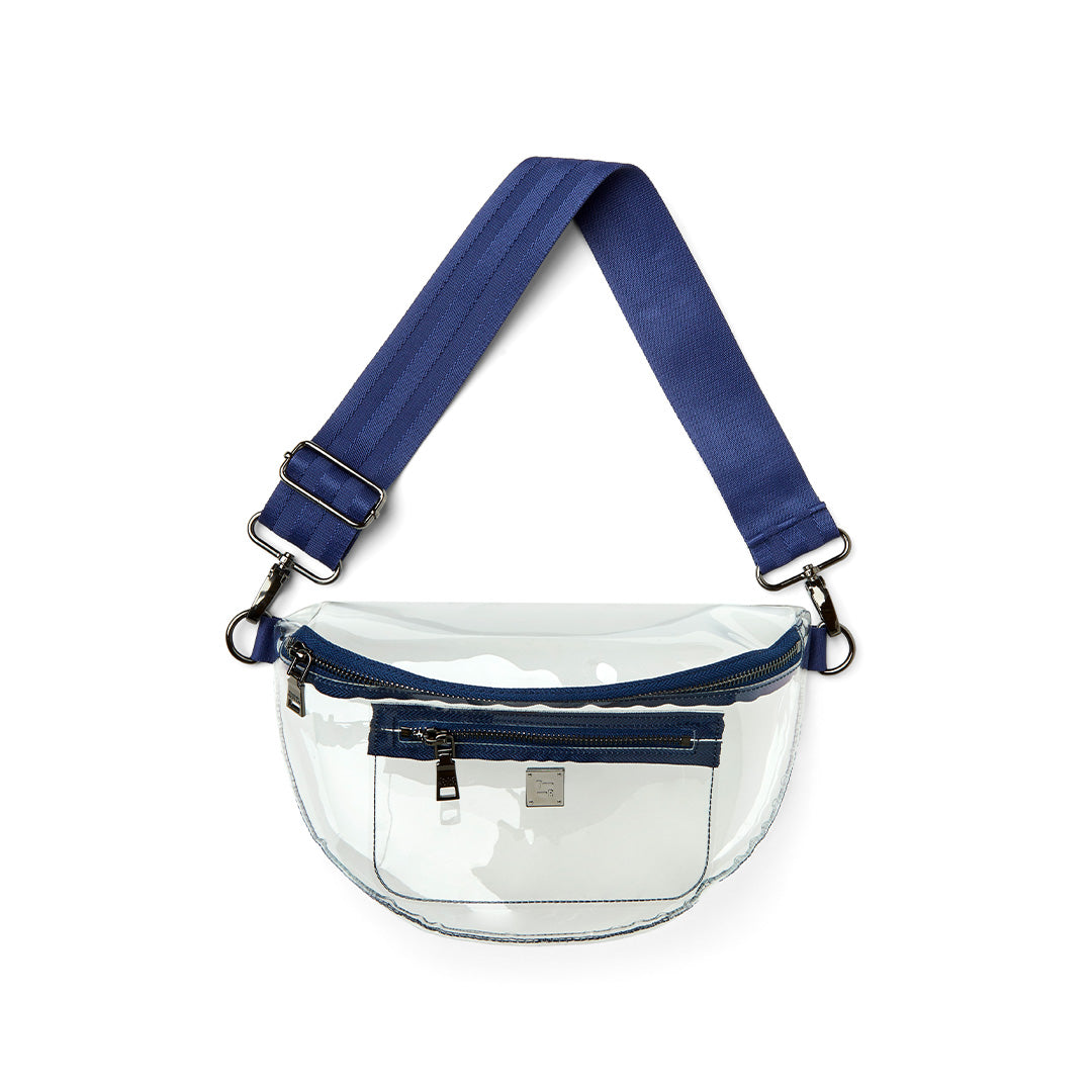 Clear Plastic with Navy Strap