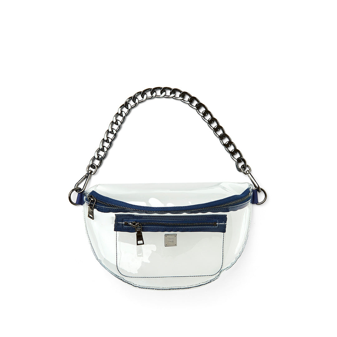 Clear Plastic with Navy Strap