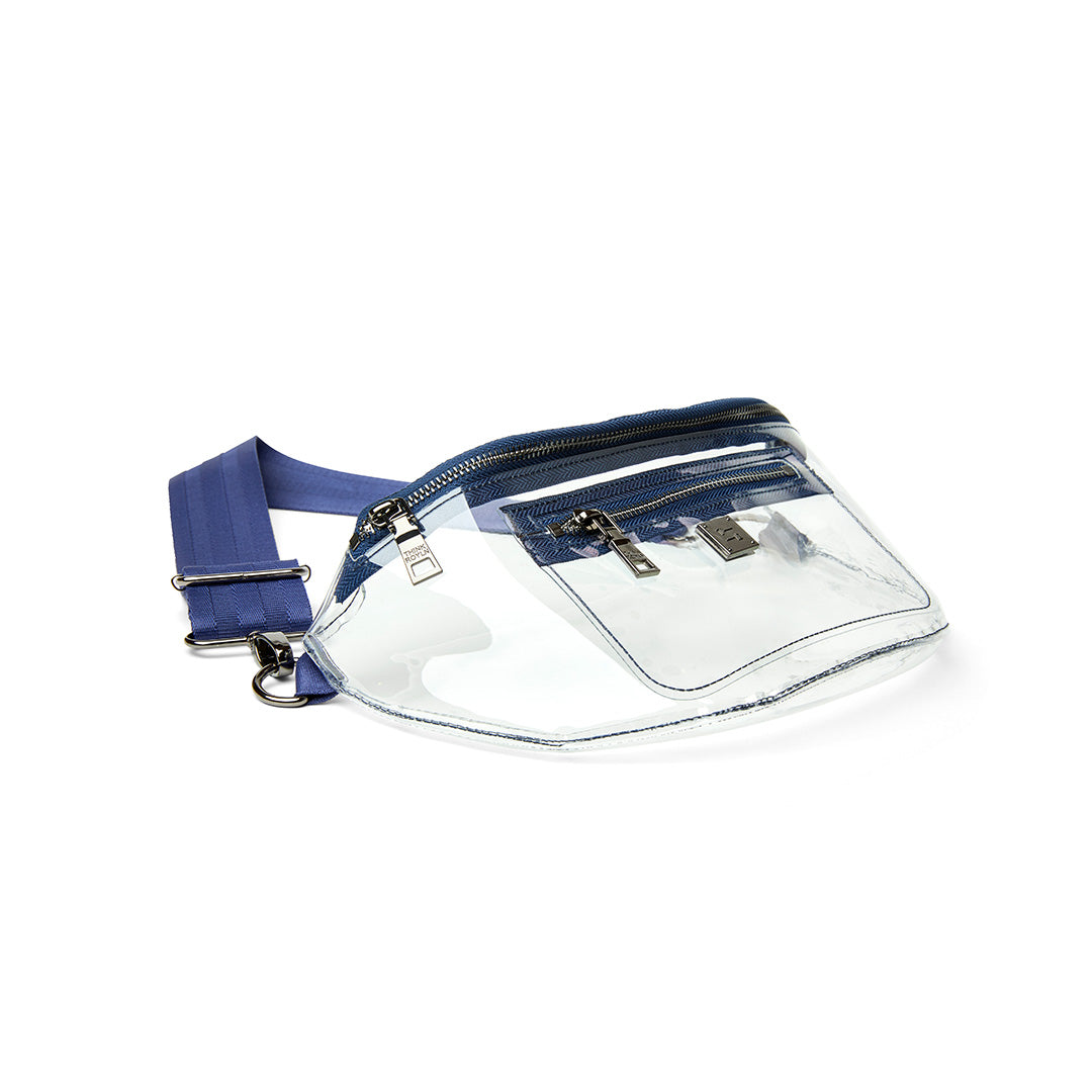 Clear Plastic with Navy Strap