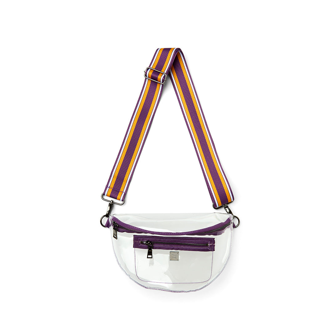 Clear Plastic with Purple & Gold Strap