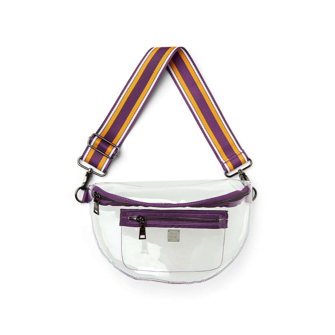 Clear Plastic with Purple & Gold Strap