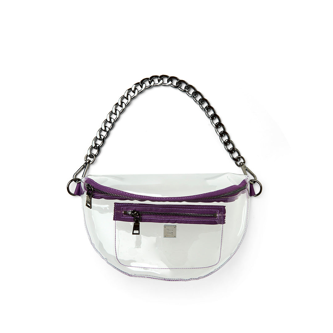 Clear Plastic with Purple Gold Strap